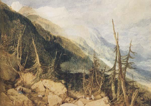 Joseph Mallord William Truner Montanvert,Valley of Chamouni (mk47) Norge oil painting art